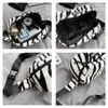 Plush midjeväska för kvinnor bälte s mode zebra mönster crossbody bröst telefon pack trend flicka axel fanny pack j220705