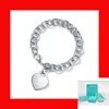 Love Chain bracelet en forme de coeur femme épaissi argent bas placage mode Saint Valentin cadeau tendance bijoux multicolore en option