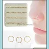 Anillos en la nariz Espárragos 8Mm Anillo 925 Sterling Sier Plain Hoop Piercing 16Pcs / Pack Drop Delivery 2021 Bdesybag Dhnly