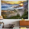 City Night Scene Landscape Wall Carpet Polyester Cloth Art Hippie Hanging Beach Towel Home Decor J220804