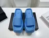 Designer Sandaler Kvinnor Shoes Luxury Taji Platform Slide Sandal Square Toes EU34-41 med Box Party