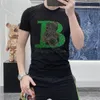 Nouveau style t-shirts hommes t-shirts chaud strass mâle vêtements B lettre ours à manches courtes homme décontracté haut été mode hip hop jeune tendance haute qualité Streetwear M-7XL