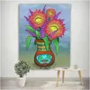 Psychedelische illustratie Decoratief tapijt Mandala Boho Hippie Wall Home Tapestry J220804