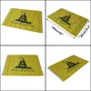 Bandeiras bandeiras de festas festivas suprimentos home jardim amarelo cliting snake polyster não pise em mim bandeira de latão de bronze decoração cust5139972