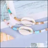 Braccialetti con ciondoli Gioielli Colorf Piccole perle di vetro Fili Bracciale conchiglia New Fashion Stile bohémien Drop Deli Dh3Sb