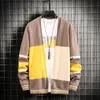 Herrenpullover Herren Strickjacke Pullover Mode Lässig V-Ausschnitt Strickjacke Frühling Herbst Streetwear Koreanische Streifen Strickwaren Sueter Mascu