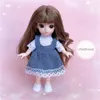 Mini poupée BJD 16 cm 13 articulations mobiles 1/12 poupée princesse cheveux multicolores et vêtements peuvent s'habiller U 220822