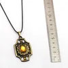 Collane con ciondolo 10 pz / lotto Dota 2 Collana Ember Spirit Cristallo giallo Moda Corda Catena Donna Uomo Fascino Regali Gioco GioielliPendant