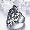 Hoge Kwaliteit Roestvrijstalen Ring Gouden Antieke Heren Soldaten Knights Templar Regalia Sword Shield Crown Cross The Ringen Of Honour met Mannen Sieraden