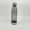 Plastic Water Mug Outdoor Sports Kettle Transparent Coke Beverage Bottle Stainless Steel Cover Bottom Student Milk Waters Cup BH6919 WLY