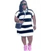 2022 Women Plus Size Xl-5XL Dresses Designer Clothing Fashion Casual Striped Dress