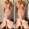 NUEVA LLEGA SEXY COLLA COLLA COLLA PEADING Vestidos de fiesta de la noche con vestidos de noche de princesa formal de manga larga para mujeres de talla grande