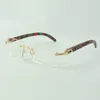 Vanliga glasögon 3524012 med påfågel träben och 56 mm linser för unisex