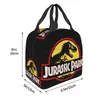 Custom Jurassic Park Dinosaur Print Bag Men Women Cooler Thermal Insulated Lunch Box for Adult Office 220711