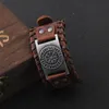 Classic Design Antique Metal Charm Genuine Leather Bracelet for Gift