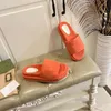 Новые конфеты многоцветные тапочки импортировали бархатный верхний резиновый не скользкий, подошва, летняя женская обувь, 5,5 см толщиной, роскошные модные сандалии высокого каблука 35-43