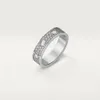 High Edition Love Wedding Band 3 Rader Diamantbelagda Ringar för Kvinnor Män 316L Titanium Stål Full CZ Paved Designer Smycken Aneis Anel Bague Femme Klassisk Design