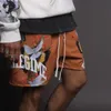 Летние мужские шорты 3D быстрое сетчатое бутик -бутик цветочной моды бренд мужчина короткие брюки.