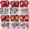 جديد USC Trojans College Football Jerseys Allen Lott Woods Sanchez Seau Bush University Pac 12 Temproidery Team Red White Sports Hot Men