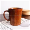 Tasses Drinkware cuisine barre à manger maison jardin 300-400Ml en bois bière thé café lait eau tasse cuisine thé bureau Pro Dhma6