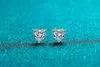 925 Sterling Silver VVS1 1-2 CT Real Moissanite Gemstone Anniversary Wedding Heart Earrings Fine Jewelry Wholesale