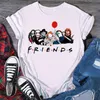 Женская футболка футболка с надписью «Friends» Стивен Кинг персонажи ужасов с принтом мультфильм женские модные топы футболка большого размера одежда для Хэллоуина