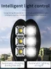 COB SOLAR LIGHTS 강력한 가로등 램프 원격 제어 PIR 모션 센서 3 모드 실외 정원 가벼운 방수 LED 벽 램프