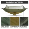 250x120cm Camping Hammock with Mosquito Net Pop-Up Light Portable Outdoor Parachute Hammocks Swing Sleeping Hammock-Camping Stuff