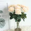 50st Dekor Rose Artificial Flowers Silk Flowers Floral Latex Real Touch Roses Wedding Bouquet Home Party Design F0811