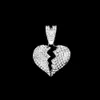 S3073 Modna biżuteria Wyolbrzymiona geometryczna akcesoria miłosne Łańcuch Kuby dla kobiet Inkrustowane Diamentowe Złamanie Serca Wisiorka Kuba Naszyjnik