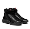 Eccellente America Cup High-top Sneaker Scarpe uomini uomini in gomma Sole in tessuto sportivo in pelle Manual Walking Outdoor Comfort Trainer EU38-47