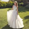 Nuovo maxi abito da sposa per le donne Appliques Summer Lace Party Abiti formali sexy Lunghezza pavimento Abito da sposa 2022