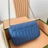 Sac à bandoulière pour femmes une fille femmes de luxe en cuir véritable bleu sac à main de haute qualité marque de créateur messager femme sacs à main matelassé