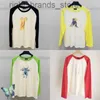 Welldone Thin Contrast Color Monster Frog Print Patchwork Manga Longa We11done T-Shirt W220809