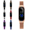 腕時計2022クリエイティブローズゴールド女性デジタルウォッチファッションカジュアルマグネットクラスプ男性の腕時計LEDカレンダービジネススポーツ時計