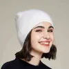 Fish rover 10 Colors Solid Color Rabbit Fur Hat For Woman Long Hair Warm Cap Simple High Quality Soft Winter Hats J220722