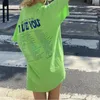 T-Shirt femme 2022 été coton haut vert surdimensionné femmes Hey Drive Safe lettres imprimer T-shirt ample Chic Y2k mode esthétique femmes