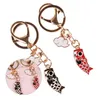 Keychains 2 Pcs Carp Cloud Pattern Keychain Metal Key Ring Hanging Pendant Bag Decor