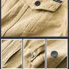 Jaqueta de jeaqui cáqui masculino Fashiona Casual Coreano Pocket Design Slim Fit Streetwear Spring Autumn Coat Branco Men Roupas Y220803