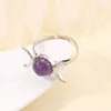 Stopowy Kamień Kryształowy Pierścień Naturalny Amethyst Lapis Opal Rose Kwarc Palce Pierścienie Party Wedding Jewelry Lover Kobiety Dziewczyna