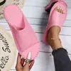 Slippers New Peep Toe Women Oneword with Slides Flat Sandals Female Summer Outdoor Home Opentoe Softsoled Shoes 220514