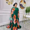 Etnische kleding moslim mode chiffon jurken voor vrouwen 2022 Dubai Arabisch Nigeria abayas bloemen lange mouwen Afrikaanse islam maxi jurk 2 pc's