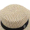 Brede rand hoeden m brief rond platte top strak strand hoed lady bot zonnedoppen panama fedora dames reiskap scot22