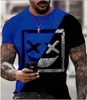 2022 T-shirts pour hommes impression numérique 3D col rond sport T-shirt à manches courtes européen et américain laige taille 6XL