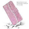 Bling Glitter Sparkle Leather Wallet Cases For Samsung Galaxy A33 A53 A73 5G Xiaomi Redmi Note11 5G Note 11 Pro Sequin Deluxe Flip Cover Holder Lady Book Purse Lanyard