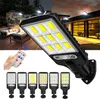 Lâmpadas solares solares solares ao ar livre Luzes de rua com 3 Light Modo Impermeável Sensor de Motivo Iluminação de Segurança para o Jardim Patio Patio Pátio 220531