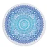 Mandala Beach Handduk Round Beach Blanket Polyester Tryckt Bordduk Sommar Picnic Rug Serviette Skräddarsy