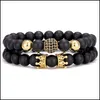 Brand New 8Mm Micro Pave Cz Beads Strands Ball Charm Bracelets Women Men Copper Jewelry Drop Delivery 2021 Beaded Tkc9L