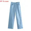 fp to love woman vintage wide bants bants Jeans Hot Pink Green Blue Yellow 2021 Autumn Spring Street Depants L220726