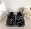 Women Fur Slippers Warm Winter Wool Slipper Overlapping House Outside Show Style Splicing Autumn Slides Ladies Hollow Sandals Mid sole Thick Bottom Large